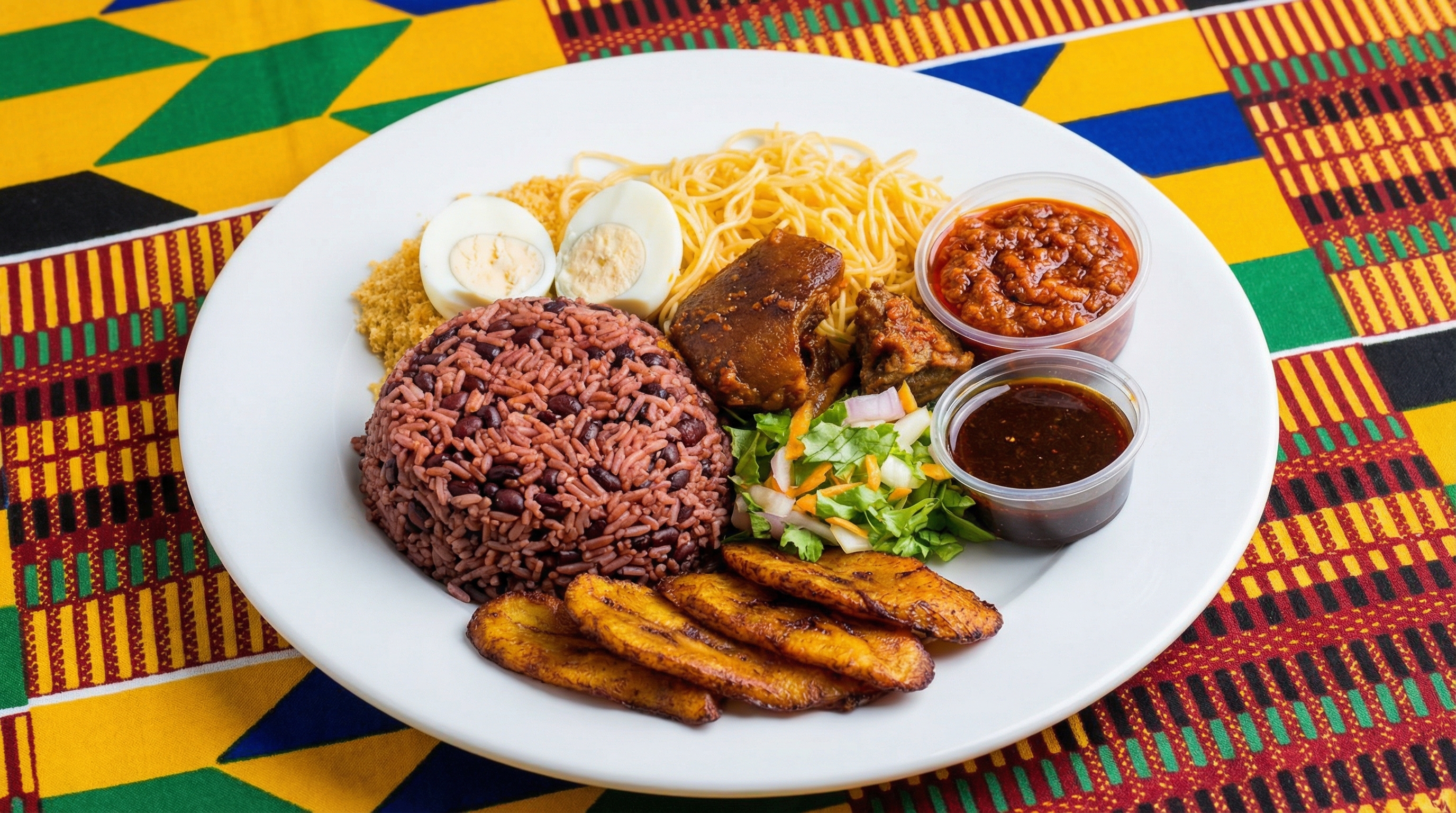 Waakye with Beef & Shito